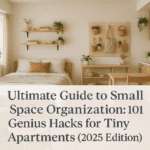 Small modern studio apartment with smart storage and multifunctional furniture in 2025