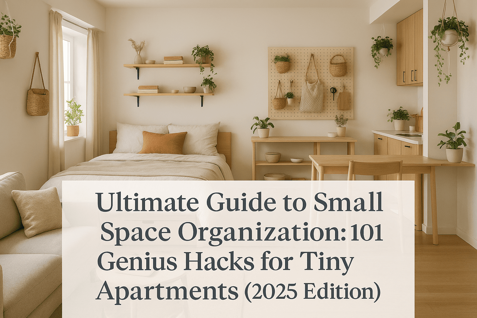 Small modern studio apartment with smart storage and multifunctional furniture in 2025