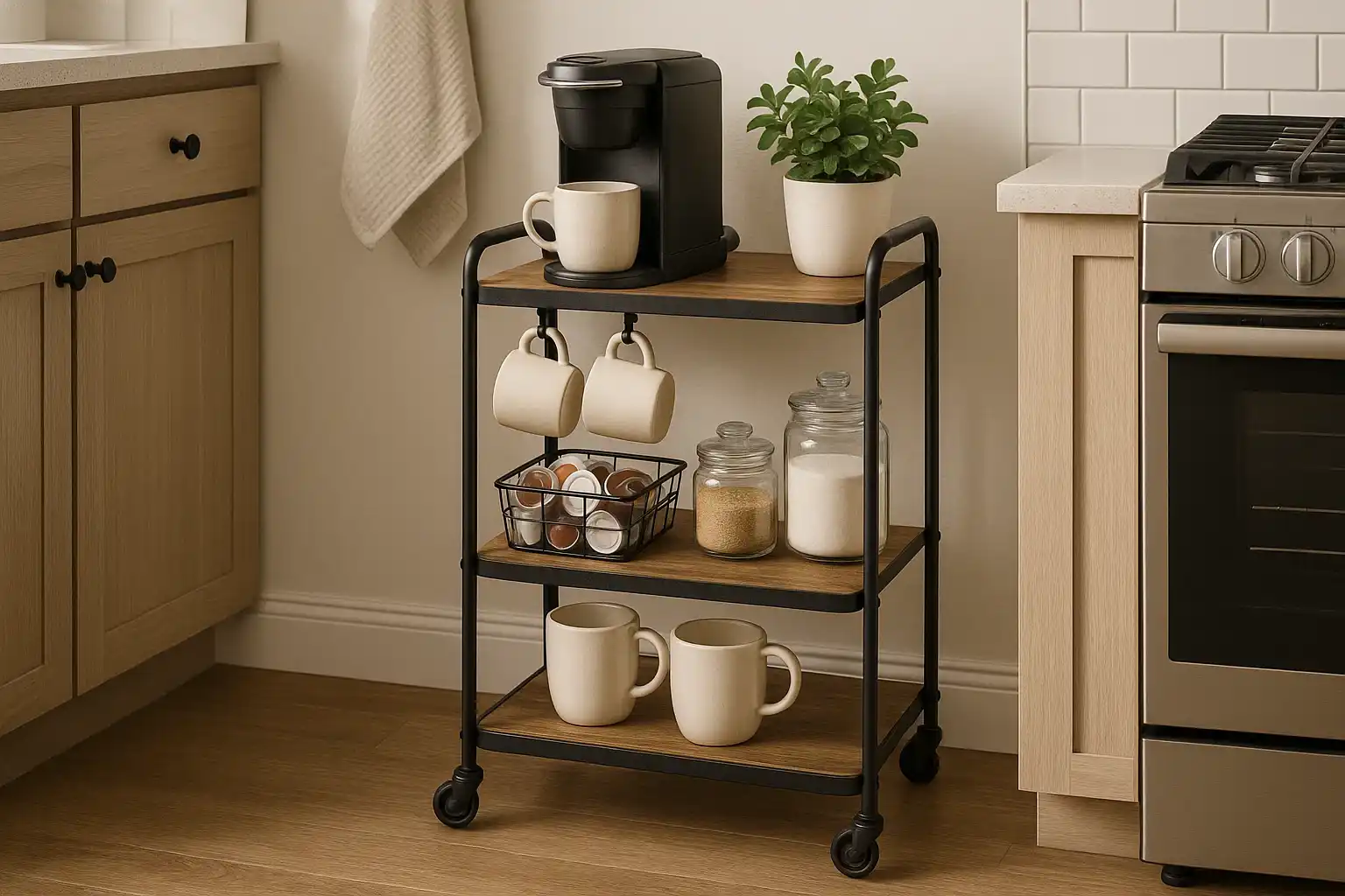 Mini Stationa 15 Smart Mini Coffee Station Ideas That Fit in Tiny Kitchens