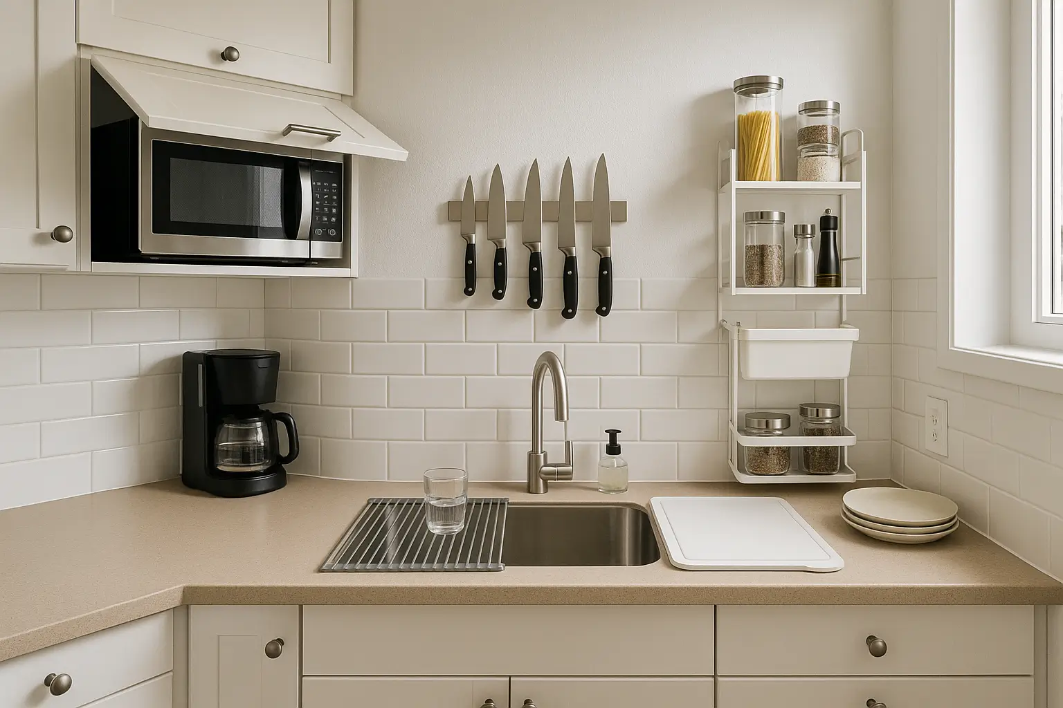 15 Genius Ways to Maximize Counter Space in Tiny Kitchens