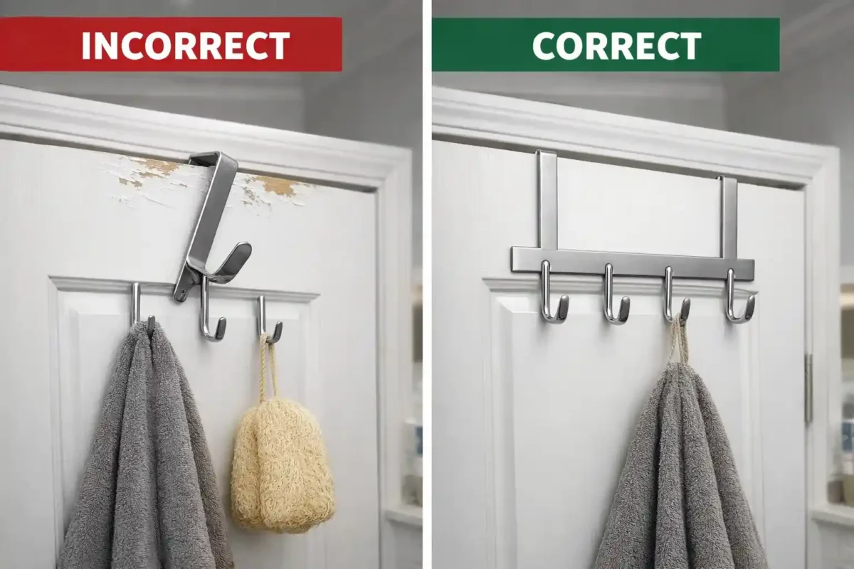 Common over-the-door hook mistakes that cause door damage in rentals