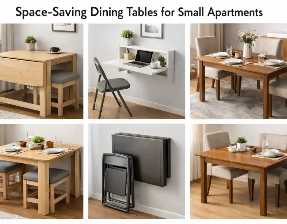 space-saving dining tables for small apartments including drop leaf wall mounted and extendable designs